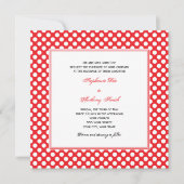 Mit Monogramm White and Red Polka Dot Wedding Einladung (Vorderseite)