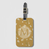 Mit Monogramm White Daisy Blume Blumenmuster Gepäckanhänger (Vorderseite Vertikal)