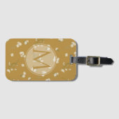 Mit Monogramm White Daisy Blume Blumenmuster Gepäckanhänger (Vorderseite (Horizontal))