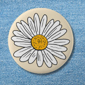 Mit Monogramm White Daisy Floral Button