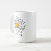 Mit Monogramm White Daisy Floral Doodle Mama Kaffeetasse (Vorderseite Links)