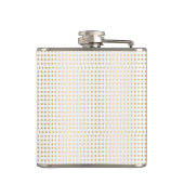 Mit Monogramm White & Gold Polka Dots Muster Flachmann (Rückseite)