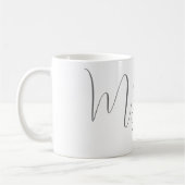 Mit Monogramm-White Gray Personal Custom Modern Kaffeetasse (Links)