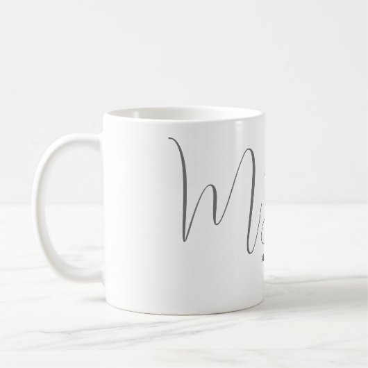 Mit Monogramm-White Gray Personal Custom Modern Kaffeetasse (Links)