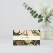 Mit Monogramm White Magnolia Floral Visitenkarte (Stehend Vorderseite)