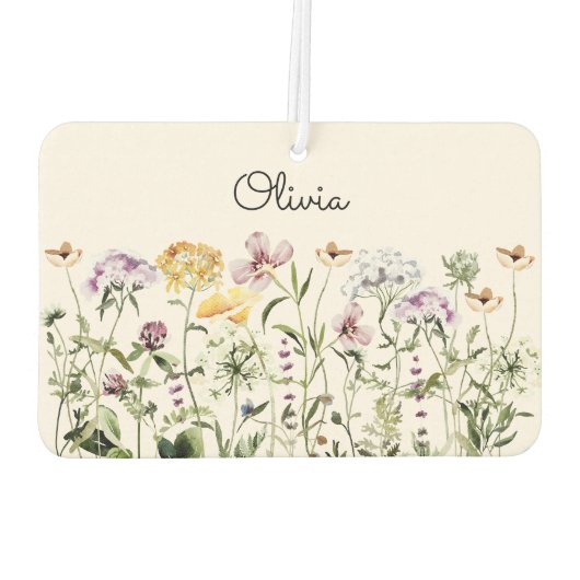 Mit Monogramm Wildblume Garten Autolufterfrischer (Rückseite)
