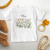 Mit Monogramm Wildblume Garten Baby T-shirt