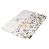 Mit Monogramm Wildblume Garten Badematte (Schrägansicht)