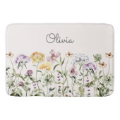 Mit Monogramm Wildblume Garten Badematte (Vorderseite)