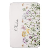 Mit Monogramm Wildblume Garten Badematte (Vorderseite Vertikal)