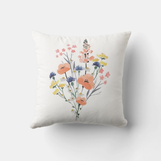 Mit Monogramm Wildblume Kissen (Rückseite)