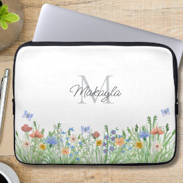 Mit Monogramm Wildblume Laptopschutzhülle