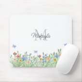 Mit Monogramm Wildblume Mousepad (Mit Mouse)