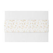 Mit Monogramm Wildblume Sketch White Gold Hochzeit Einladungsbanderole (Rückseitenbeispiel)