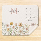 Mit Monogramm Wildblume Wasserfarbe Meilenstein Sherpadecke