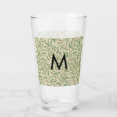 Mit Monogramm William Morris Willow Bough Gemuster Glas (Rückseite)