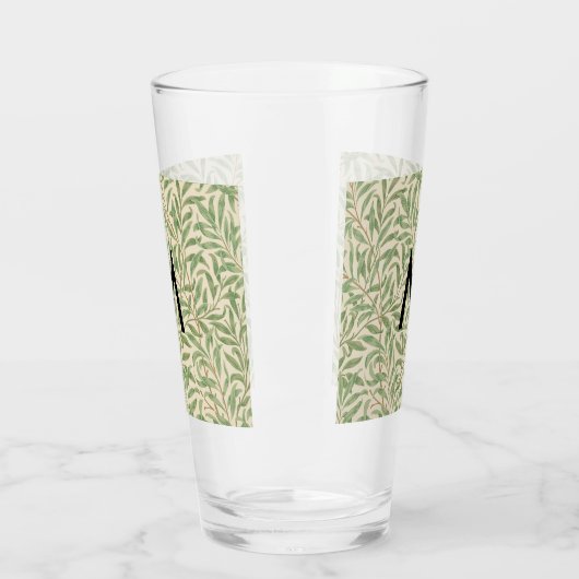 Mit Monogramm William Morris Willow Bough Gemuster Glas (Links)