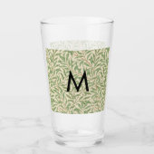 Mit Monogramm William Morris Willow Bough Gemuster Glas (Vorderseite)