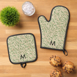 Mit Monogramm Willow Bough Pattern William Morris Ofenhandschuh & Topflappen-Set
