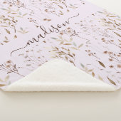 Mit Monogramm Winter Brown getrocknet florale bota Sherpadecke (3/4)