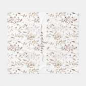 Mit Monogramm Winter Brown getrocknete Blume und B Fleecedecke (Vorderseite (Horizontal))