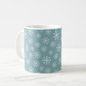 Mit Monogramm Winter-Schneeflocke-Feiertag Kaffeetasse (Vorderseite Links)