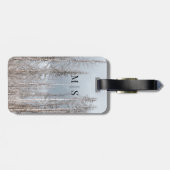 Mit Monogramm Winterbäume auf hellblauem Himmel Gepäckanhänger (Rückseite horizontal)