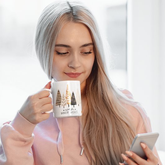 Mit Monogramm Wintergruß: Personalisiert Funny Kaffeetasse