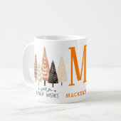 Mit Monogramm Wintergruß: Personalisiert Funny Kaffeetasse (Vorderseite Links)