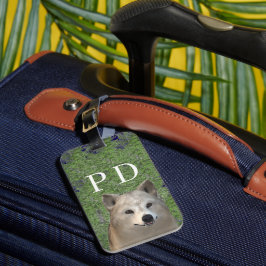 Mit Monogramm Wolf mit dem Greenery Luggage Tag Gepäckanhänger