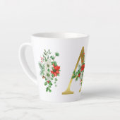 Mit Monogramm Xmas Latte Tasse - Eleganter Goldbri (Linke Ecke)