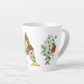 Mit Monogramm Xmas Latte Tasse - Eleganter Goldbri (Rechte Ecke)