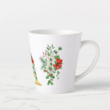 Mit Monogramm Xmas Latte Tasse - Eleganter Goldbri