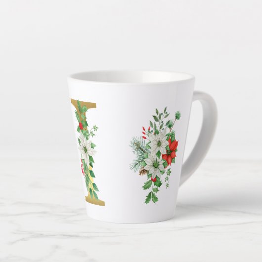 Mit Monogramm Xmas-Latte-Tasse-Gold-Brief Milchtasse (Rechte Ecke)