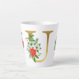 Mit Monogramm Xmas-Latte-Tasse-Gold-Brief Milchtasse