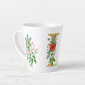 Mit Monogramm Xmas-Latte-Tasse-Gold-Brief Milchtasse (Linke Ecke)