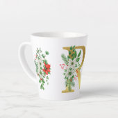 Mit Monogramm Xmas-Latte-Tasse-Gold-Brief Milchtasse (Linke Ecke)