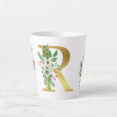 Mit Monogramm Xmas-Latte-Tasse-Gold-Brief Milchtasse (Vorderseite)