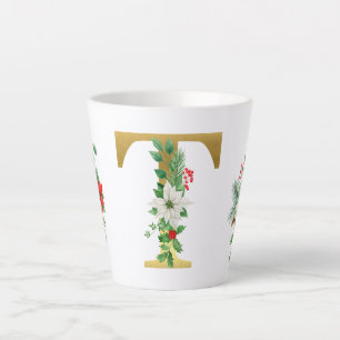 Mit Monogramm Xmas-Latte-Tasse-Gold-Brief Milchtasse