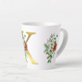 Mit Monogramm Xmas-Latte-Tasse-Gold-Brief Milchtasse (Rechte Ecke)