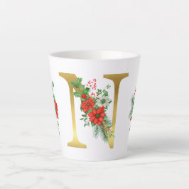 Mit Monogramm Xmas-Latte-Tasse-Gold-Brief Milchtasse