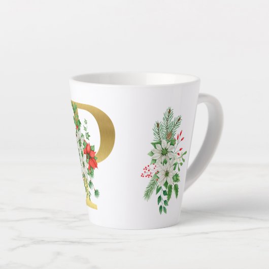 Mit Monogramm Xmas-Latte-Tasse-Gold-Brief Milchtasse (Rechte Ecke)