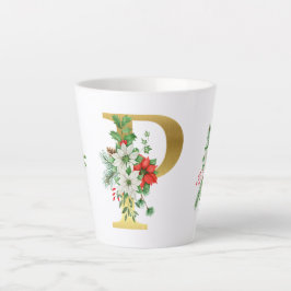 Mit Monogramm Xmas-Latte-Tasse-Gold-Brief Milchtasse