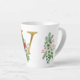Mit Monogramm Xmas-Latte-Tasse-Gold-Brief Milchtasse