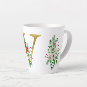 Mit Monogramm Xmas-Latte-Tasse-Gold-Brief Milchtasse