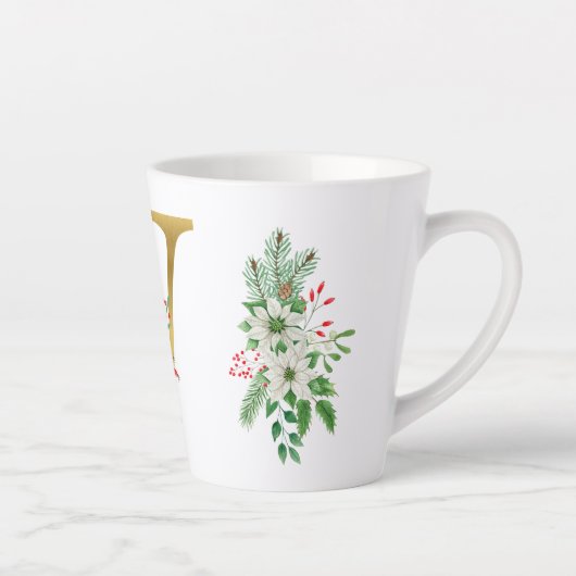 Mit Monogramm Xmas-Latte-Tasse-Gold-Brief Milchtasse (Rechts)