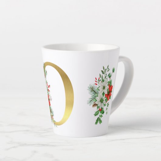 Mit Monogramm Xmas-Latte-Tasse-Gold-Brief Milchtasse (Rechte Ecke)