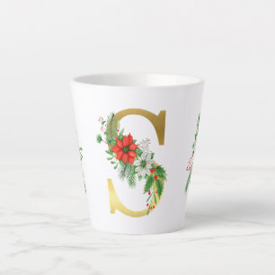 Mit Monogramm Xmas-Latte-Tasse-Gold-Brief Milchtasse