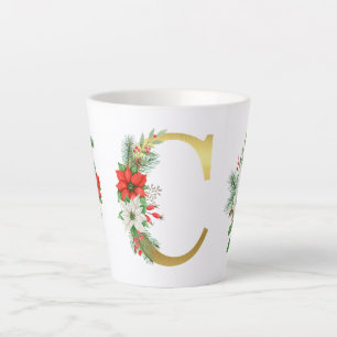 Mit Monogramm Xmas-Latte-Tasse-Gold-Brief Milchtasse