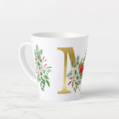 Mit Monogramm Xmas-Latte-Tasse-Gold-Brief Milchtasse (Linke Ecke)